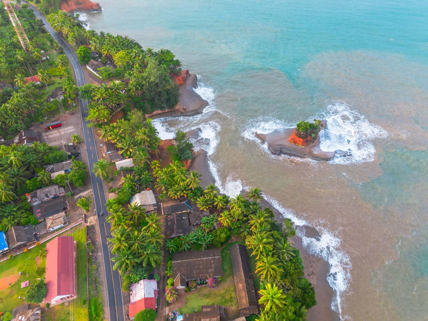 beautiful morning view panorama indonesia beach weather with sky colors and storm season